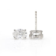 Classic Oval Cut Lab Diamond Four Prongs Ear Studs - LGG Jewelry